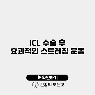ICL 수술 후 효과적인 스트레칭 운동