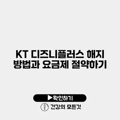 KT 디즈니플러스 해지 방법과 요금제 절약하기