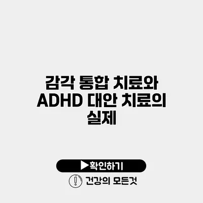 감각 통합 치료와 ADHD 대안 치료의 실제
