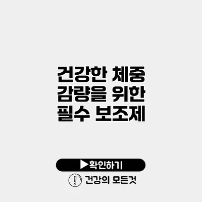 건강한 체중 감량을 위한 필수 보조제