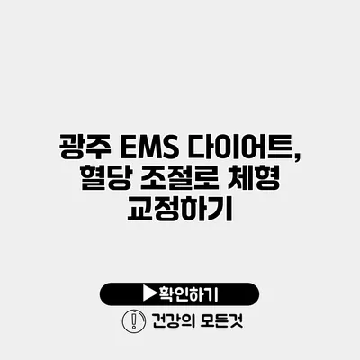 광주 EMS 다이어트, 혈당 조절로 체형 교정하기
