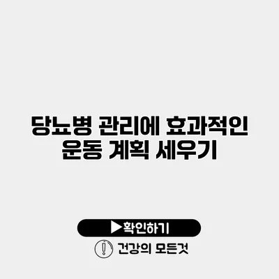 당뇨병 관리에 효과적인 운동 계획 세우기