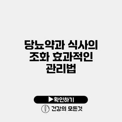 당뇨약과 식사의 조화 효과적인 관리법
