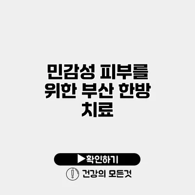 민감성 피부를 위한 부산 한방 치료