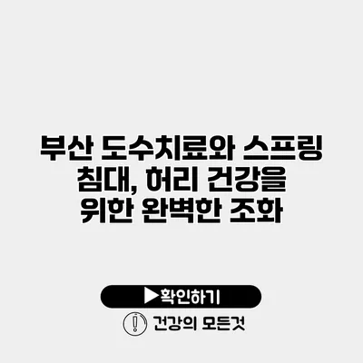 부산 도수치료와 스프링 침대, 허리 건강을 위한 완벽한 조화