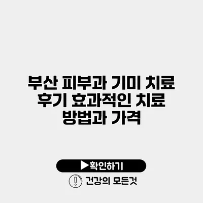 부산 피부과 기미 치료 후기 효과적인 치료 방법과 가격