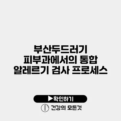 부산두드러기 피부과에서의 통합 알레르기 검사 프로세스