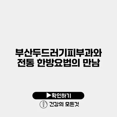 부산두드러기피부과와 전통 한방요법의 만남
