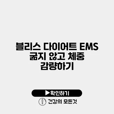 블리스 다이어트 EMS 굶지 않고 체중 감량하기