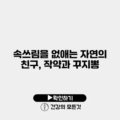 속쓰림을 없애는 자연의 친구, 작약과 꾸지뽕