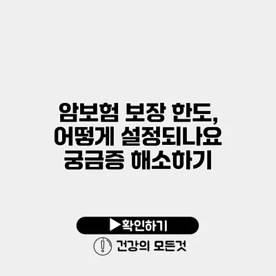 암보험 보장 한도, 어떻게 설정되나요? 궁금증 해소하기