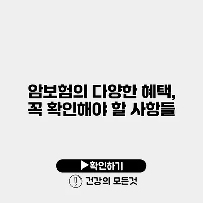 암보험의 다양한 혜택, 꼭 확인해야 할 사항들