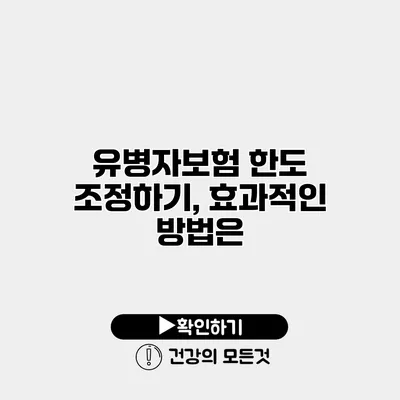 유병자보험 한도 조정하기, 효과적인 방법은?