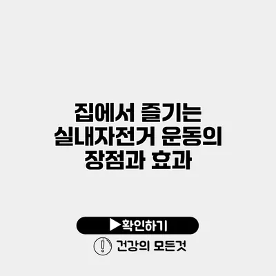 집에서 즐기는 실내자전거 운동의 장점과 효과