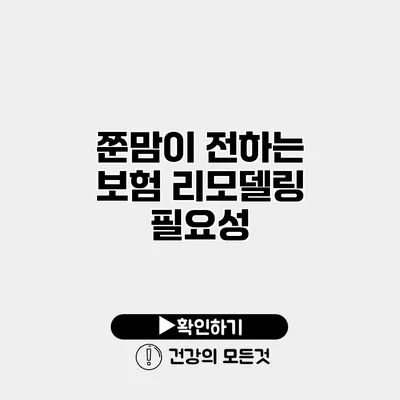 쭌맘이 전하는 보험 리모델링 필요성