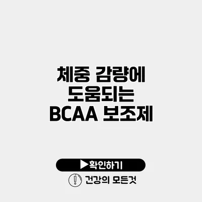 체중 감량에 도움되는 BCAA 보조제