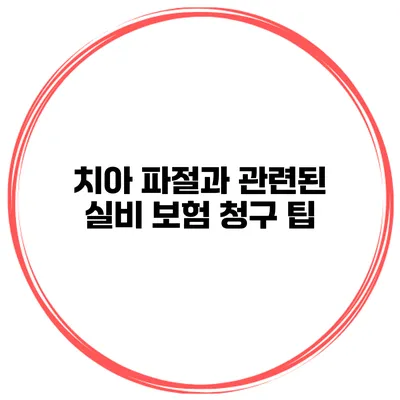 치아 파절과 관련된 실비 보험 청구 팁
