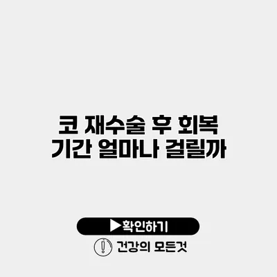 코 재수술 후 회복 기간 얼마나 걸릴까?