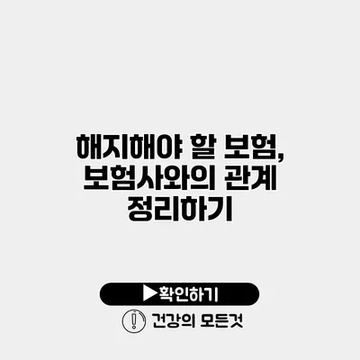 해지해야 할 보험, 보험사와의 관계 정리하기