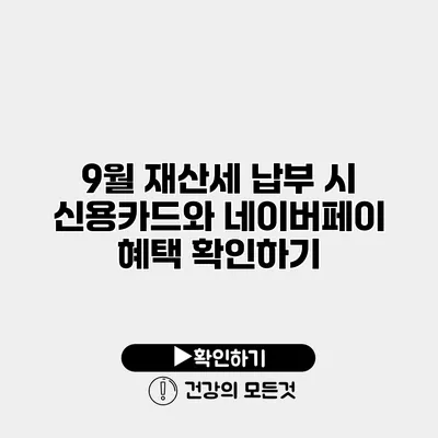 9월 재산세 납부 시 신용카드와 네이버페이 혜택 확인하기