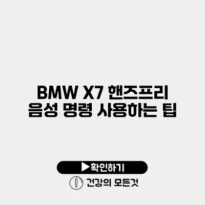 BMW X7 핸즈프리 음성 명령 사용하는 팁