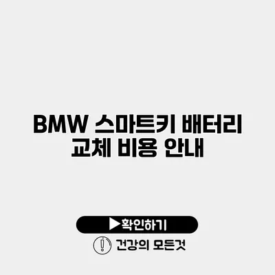 BMW 스마트키 배터리 교체 비용 안내