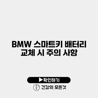 BMW 스마트키 배터리 교체 시 주의 사항