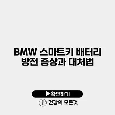 BMW 스마트키 배터리 방전 증상과 대처법