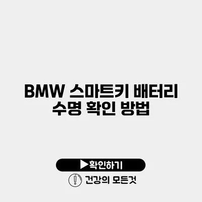 BMW 스마트키 배터리 수명 확인 방법