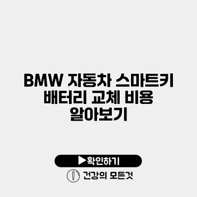 BMW 자동차 스마트키 배터리 교체 비용 알아보기