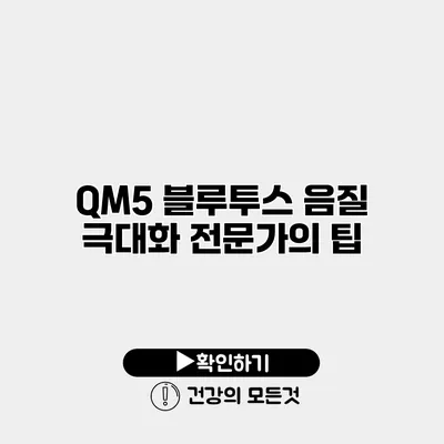 QM5 블루투스 음질 극대화 전문가의 팁