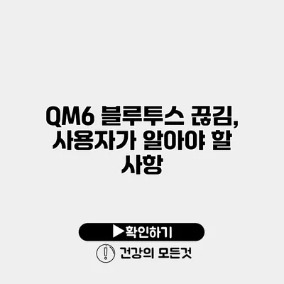 QM6 블루투스 끊김, 사용자가 알아야 할 사항