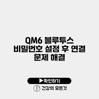 QM6 블루투스 비밀번호 설정 후 연결 문제 해결