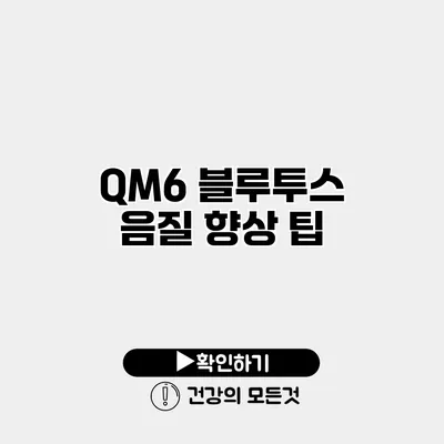 QM6 블루투스 음질 향상 팁