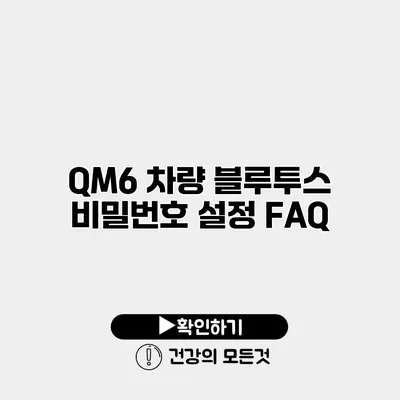 QM6 차량 블루투스 비밀번호 설정 FAQ