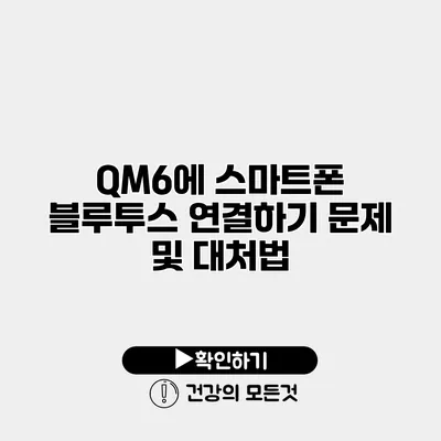 QM6에 스마트폰 블루투스 연결하기 문제 및 대처법