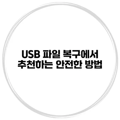 USB 파일 복구에서 추천하는 안전한 방법