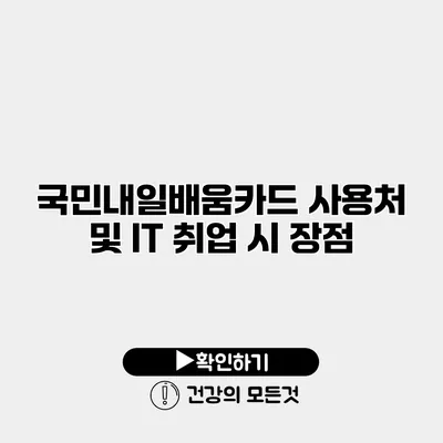 국민내일배움카드 사용처 및 IT 취업 시 장점