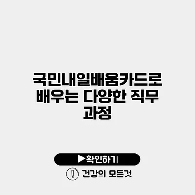 국민내일배움카드로 배우는 다양한 직무 과정