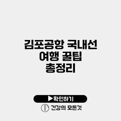 김포공항 국내선 여행 꿀팁 총정리