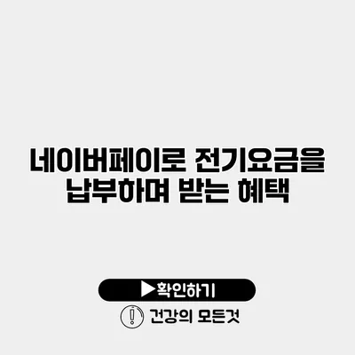 네이버페이로 전기요금을 납부하며 받는 혜택