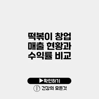 떡볶이 창업 매출 현황과 수익률 비교