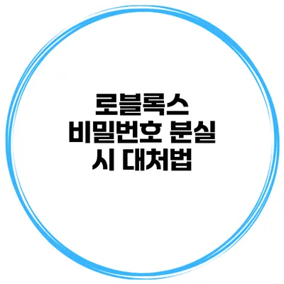 로블록스 비밀번호 분실 시 대처법