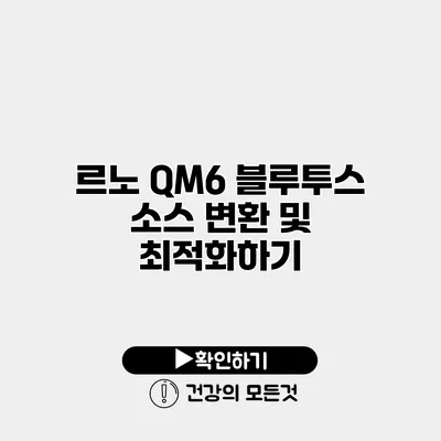 르노 QM6 블루투스 소스 변환 및 최적화하기