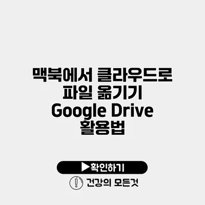 맥북에서 클라우드로 파일 옮기기 Google Drive 활용법