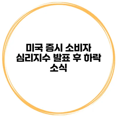 미국 증시 소비자 심리지수 발표 후 하락 소식