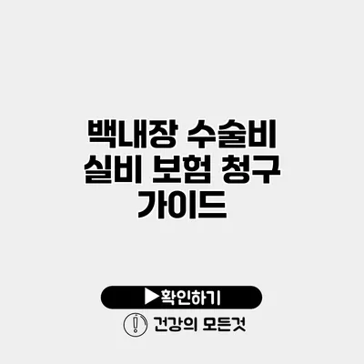 백내장 수술비 실비 보험 청구 가이드