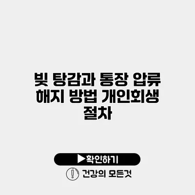 빚 탕감과 통장 압류 해지 방법 개인회생 절차