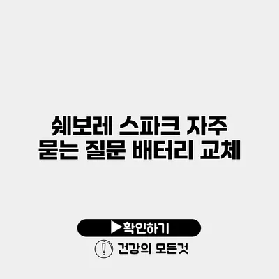 쉐보레 스파크 자주 묻는 질문 배터리 교체