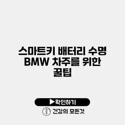스마트키 배터리 수명 BMW 차주를 위한 꿀팁